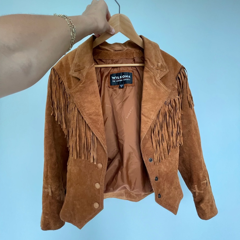 Suede, cowboy fringe vintage cropped jacket